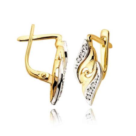 Kolczyki złote z cyrkoniami L5K
