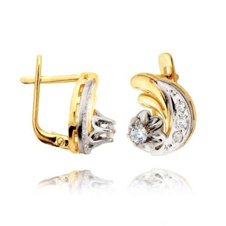 Kolczyki złote z cyrkoniami L40K