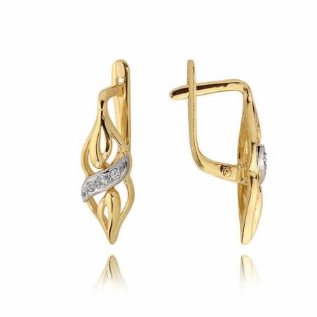 Kolczyki złote z cyrkoniami N23K