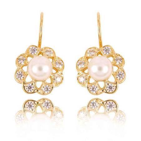 Kolczyki złote z cyrkoniami K78