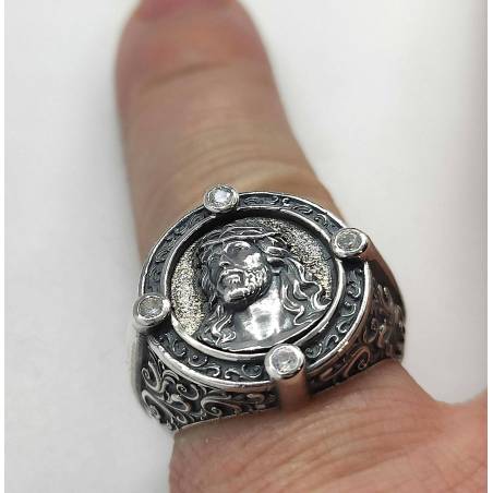 Sygnet srebrny Jesus, wizerunek