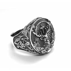 Sygnet Św. Huberta, jeleń z krzyżem.