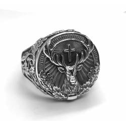 Sygnet Św. Huberta, jeleń z krzyżem.