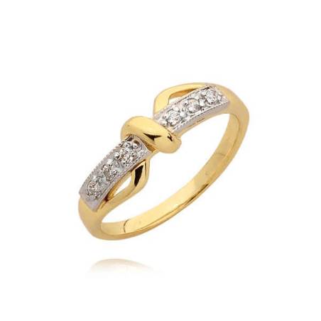 Orginalny pierścionek ze złotym splotem