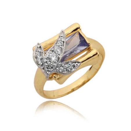 Złoty pierścionek z cyrkoniami N294