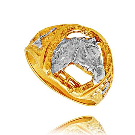 Sygnet złoty głowa konia P534